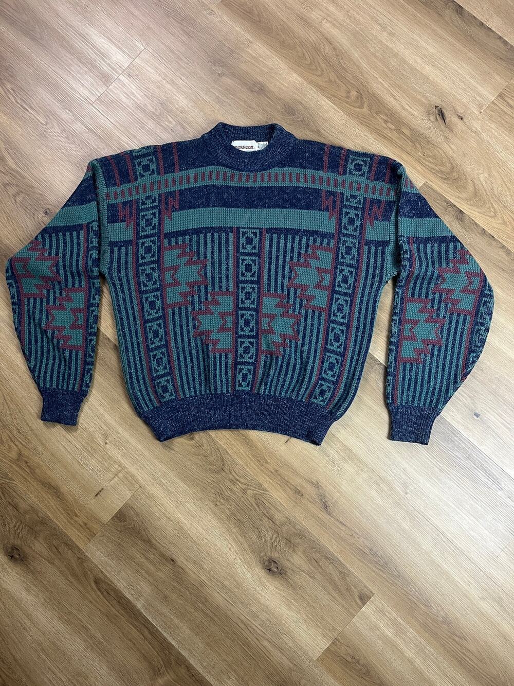 Vintage McGregor Coogi Style Aztec Sweater XL 90s Textured